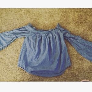 2/$20 Off the shoulder Express shirt